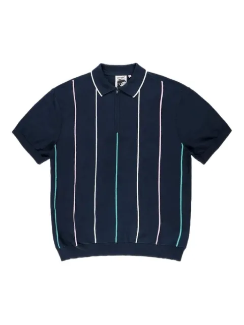 Bisous Skateboards Camisa polo com padronagem de listras