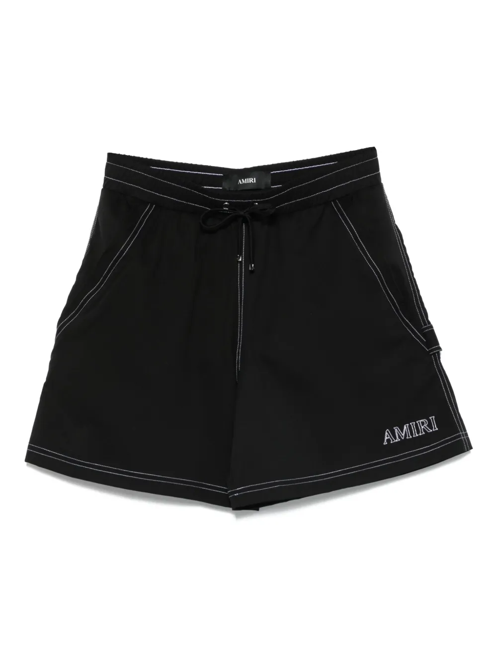 AMIRI embroidered-pocket swim shorts Zwart