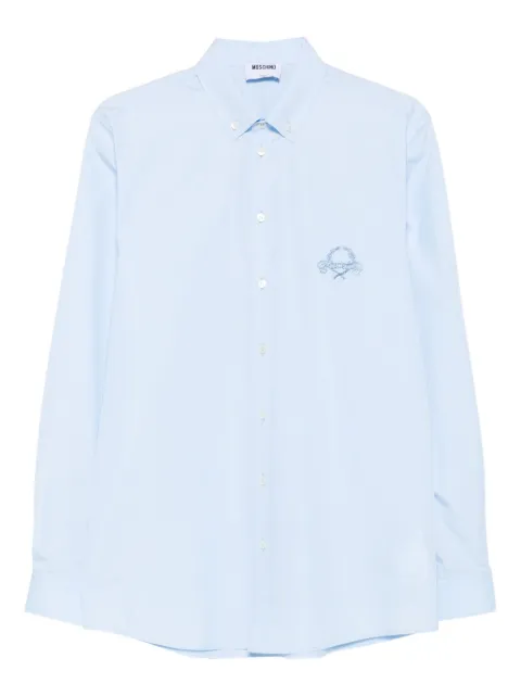 Moschino logo-embroidered long-sleeved shirt