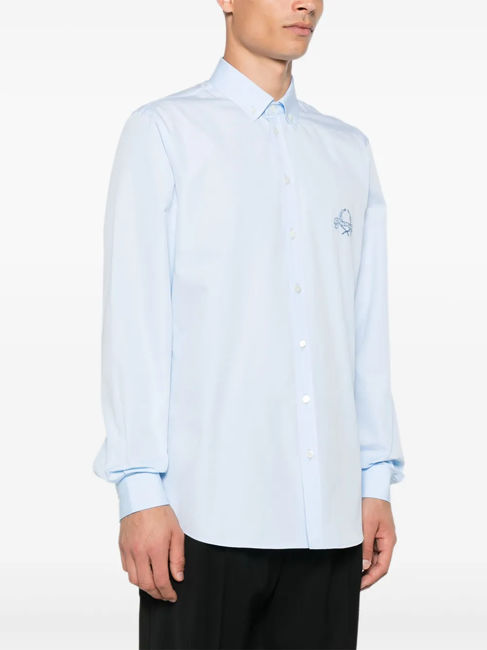 Moschino Overhemd met geborduurd logo Blauw