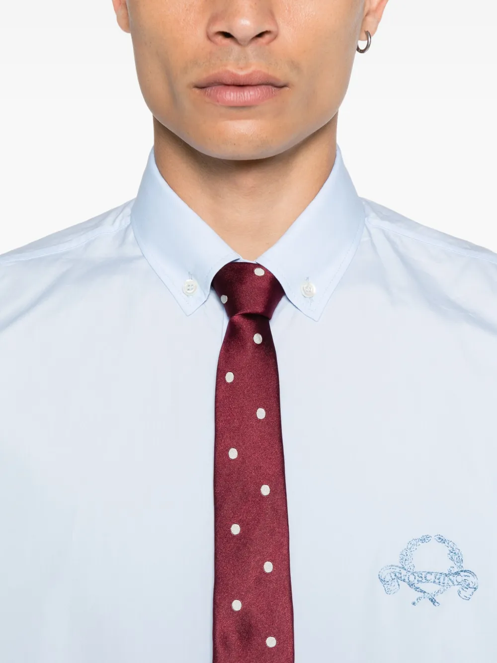 Moschino Overhemd met geborduurd logo Blauw