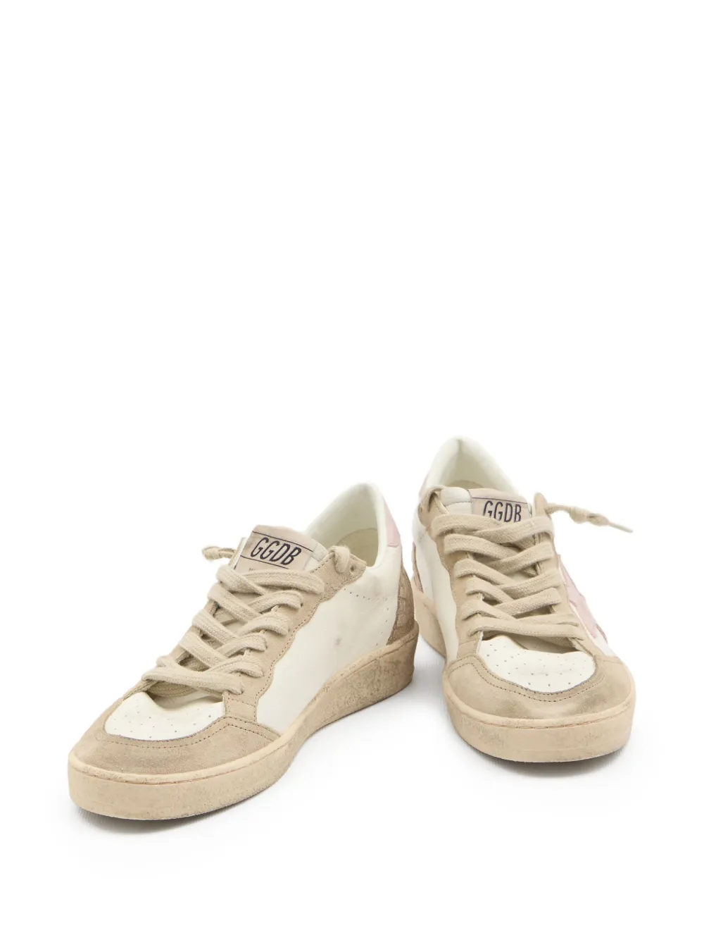 Golden Goose Ball Star suede-insert sneakers Neutrals