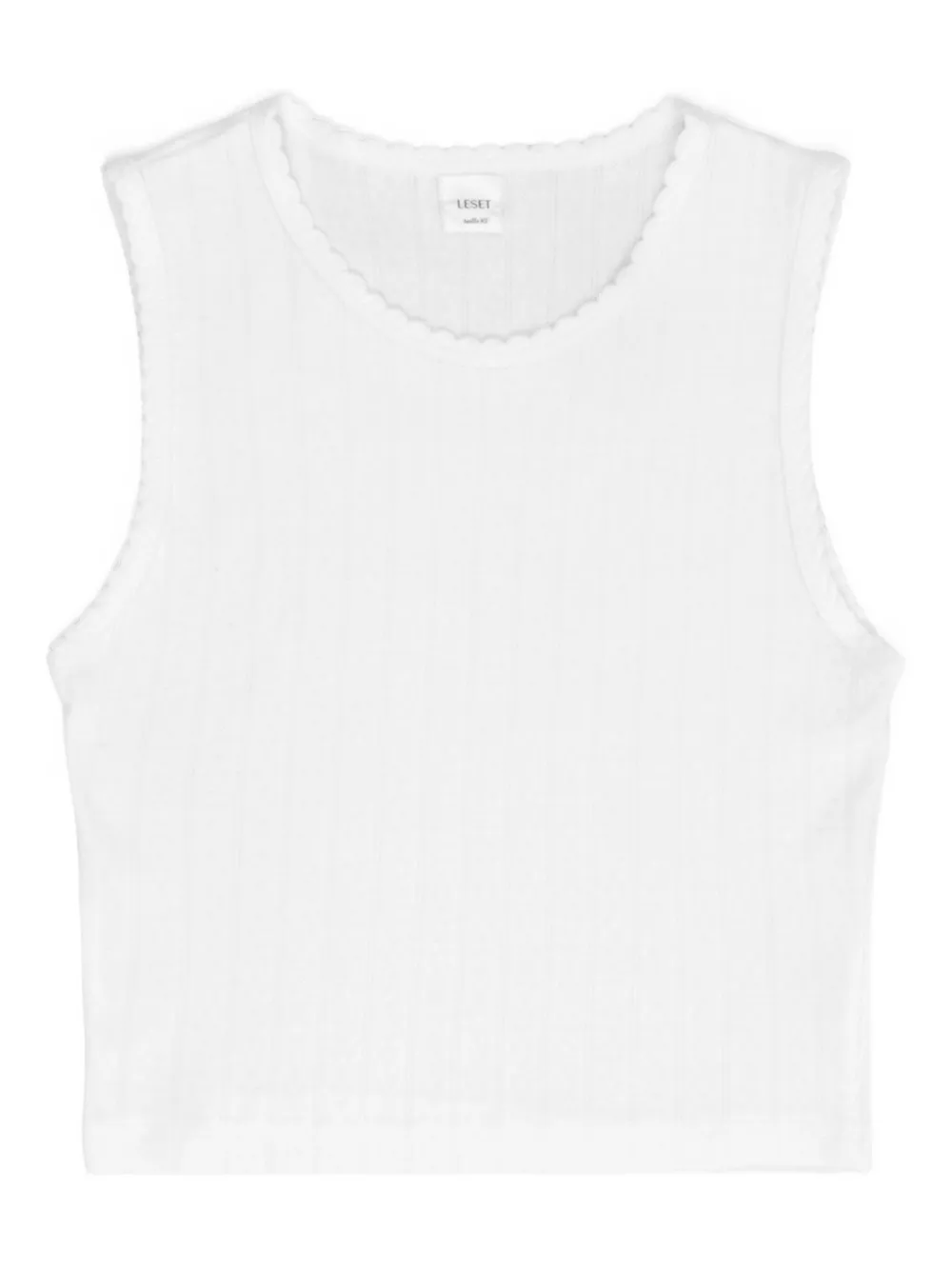 pointelle sleeveless top