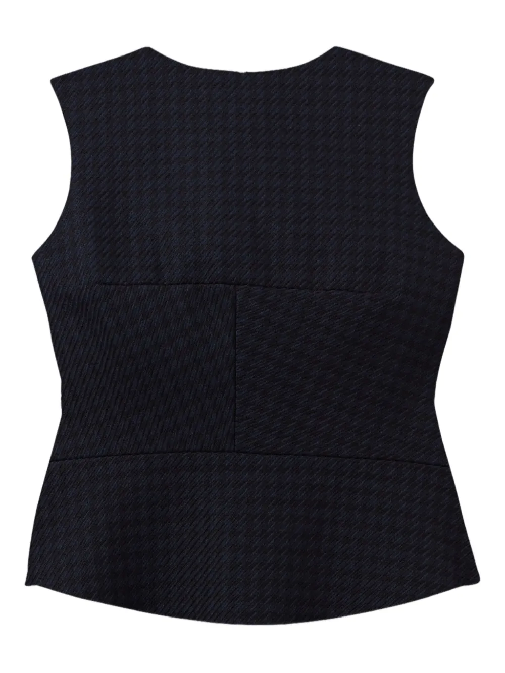 St. John Mouwloze tanktop met pied-de-poule print Zwart