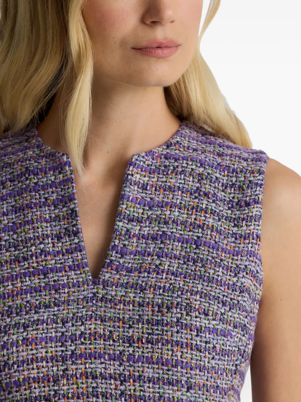 St. John Lurex tweed jurk Paars