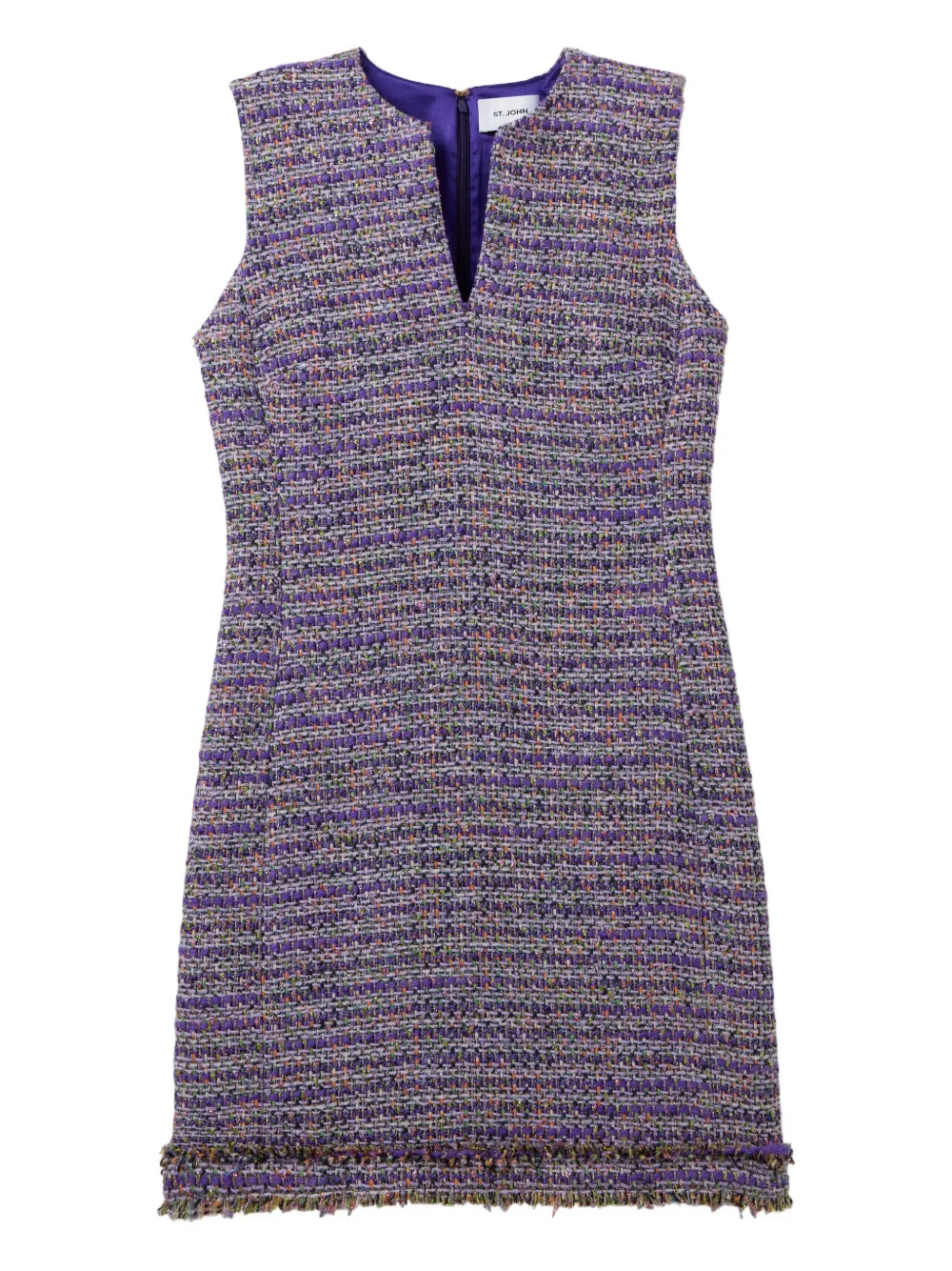 St. John Lurex tweed jurk Paars