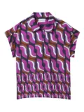 St. John 70's Block-print polo shirt - Purple