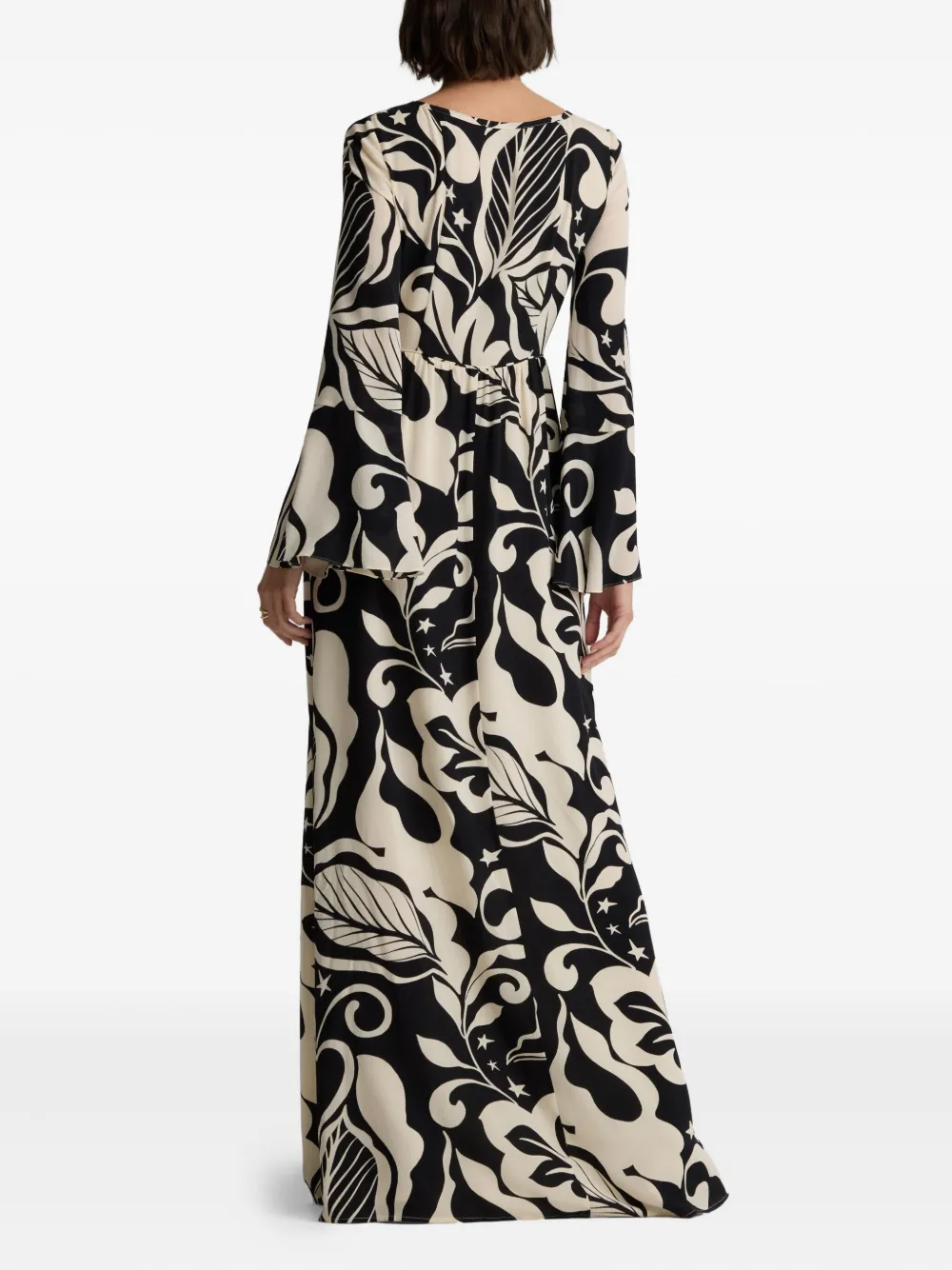 St John Harlow Leaf-print Maxi Dress In Multi