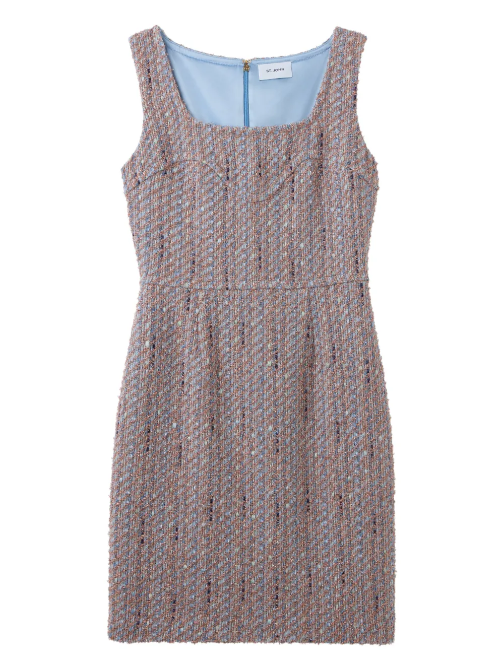 St. John Diagonal lurex tweed dress Periwinkle Rose Lurex Multi