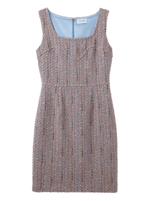 St. John Diagonal lurex tweed dress