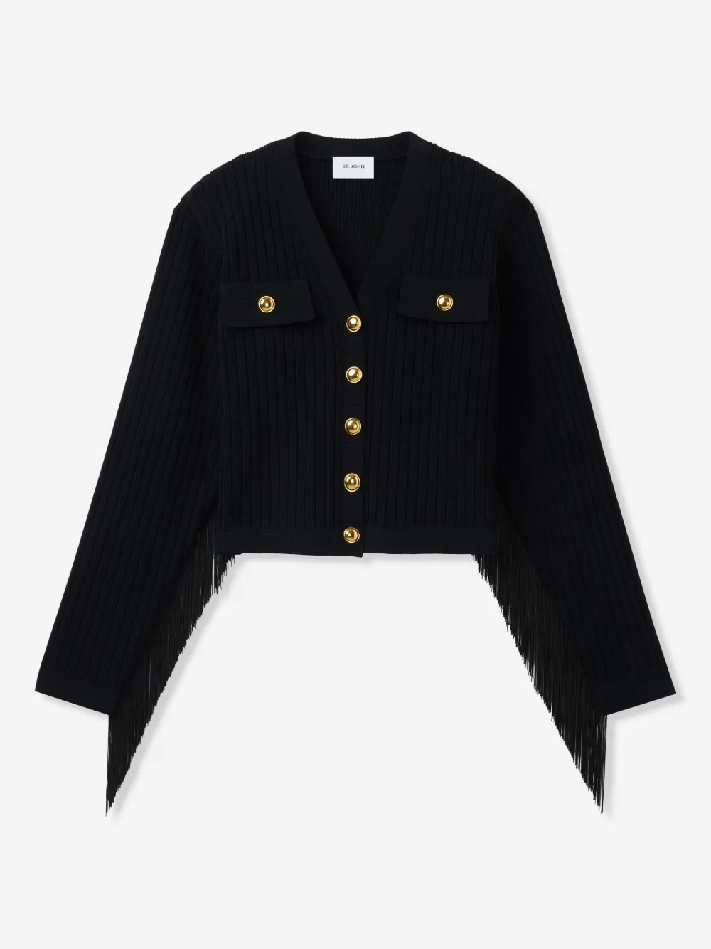 St John Fringe-detail Ribbed Knit Jacket