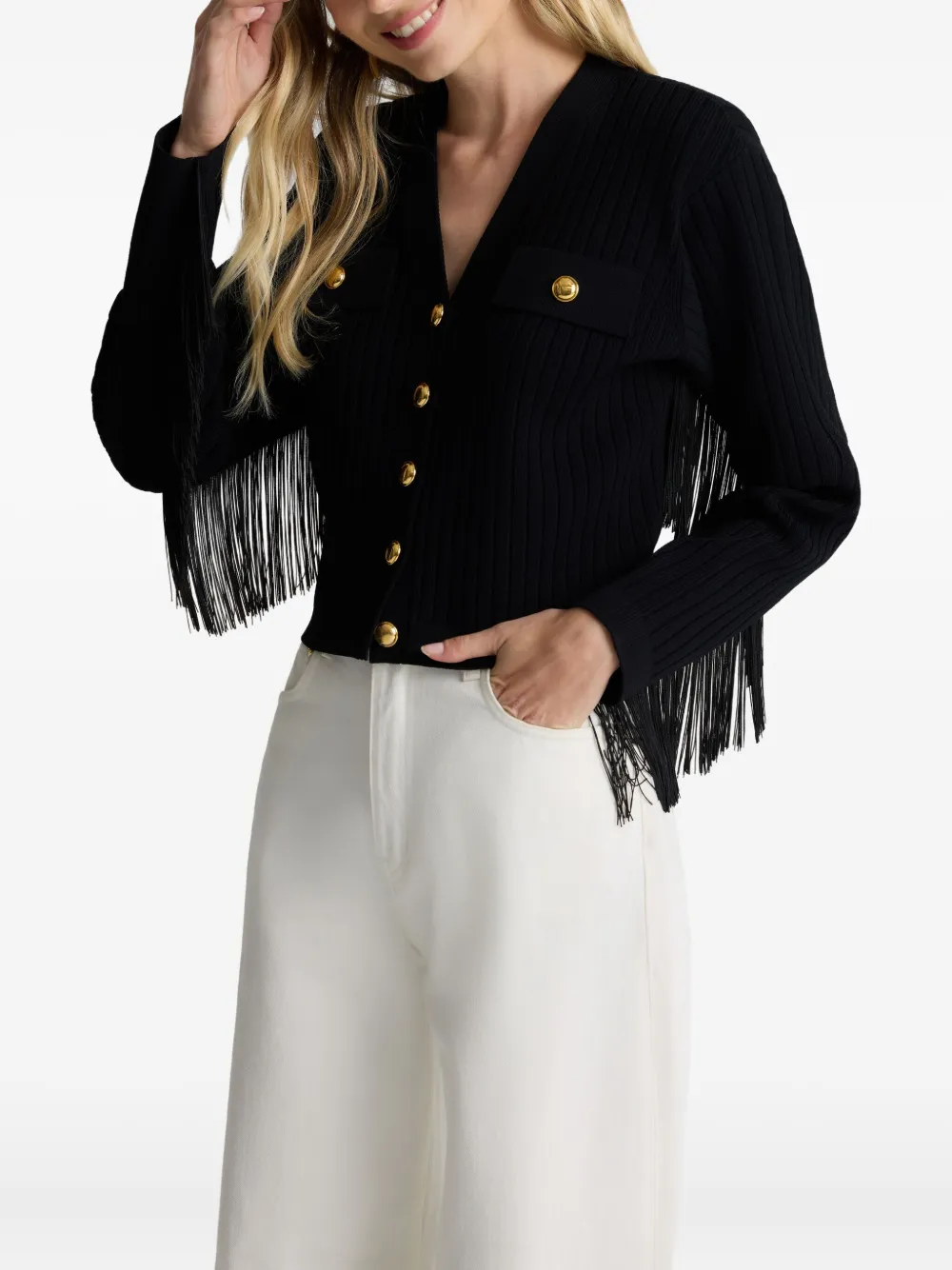 St John Fringe-detail Ribbed Knit Jacket