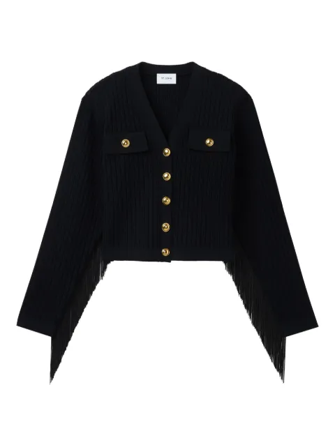 St. John fringe-detail ribbed knit jacket