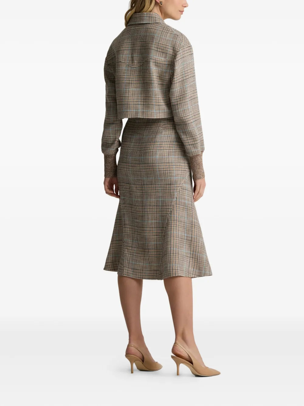 St. John Campbell Prince of Wales geruit jack met rits Beige