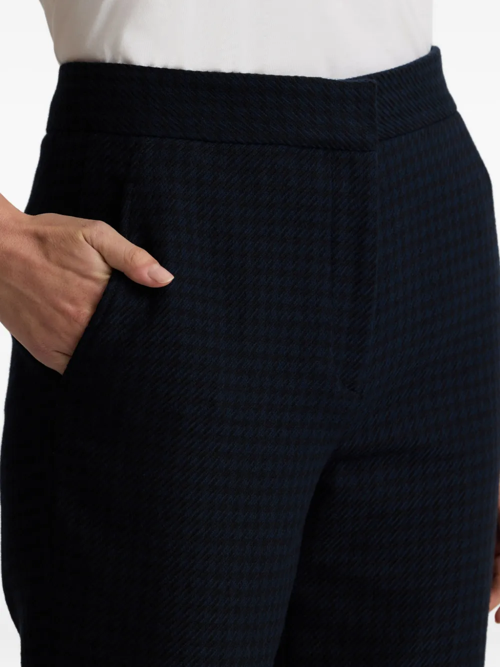 St. John Flared broek met pied-de-poule patroon Zwart