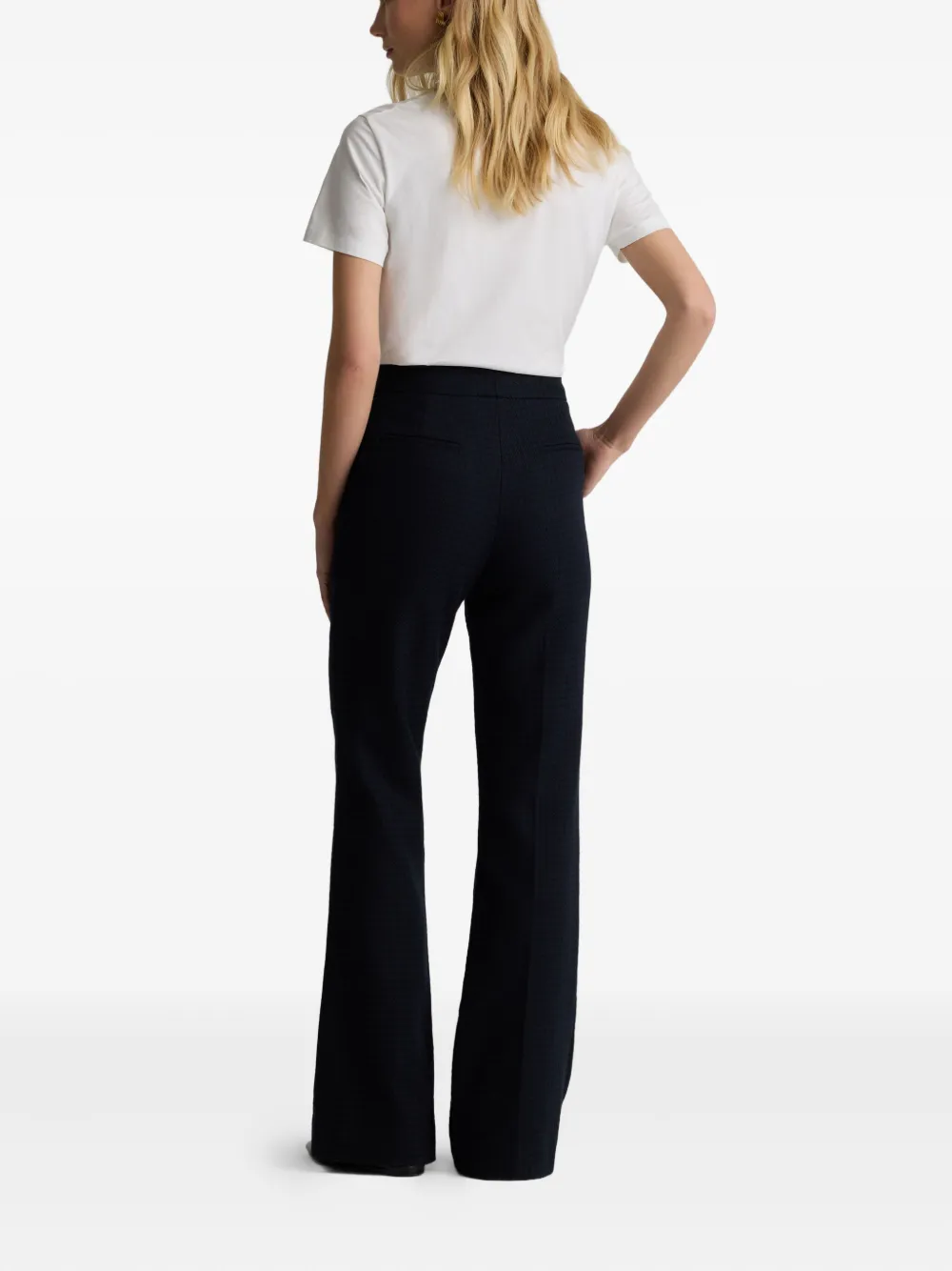 St. John Flared broek met pied-de-poule patroon Zwart