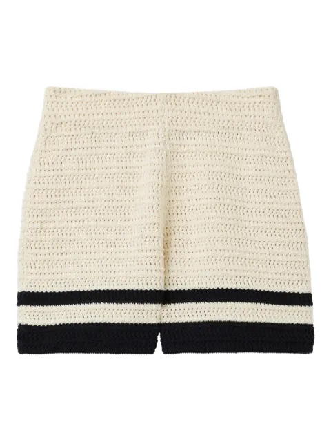 St. John pointelle stripe-detail shorts