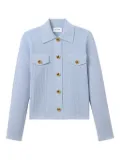 St. John mixed flatback rib knit cardigan - Blue