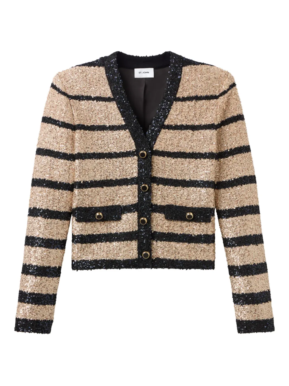 St. John sequin stripedd jacket Beige