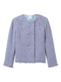 St. John sequin-embellished tweed jacket - Blue