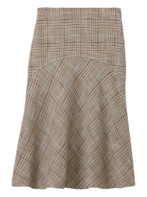 St. John check-print flared skirt