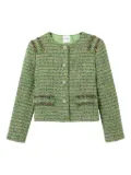 St. John Arden tweed embellished jacket - Green