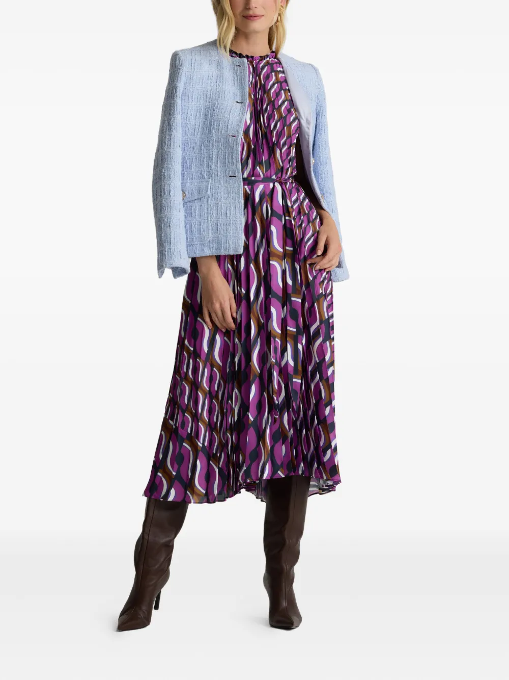 St. John 70's jurk met print Paars