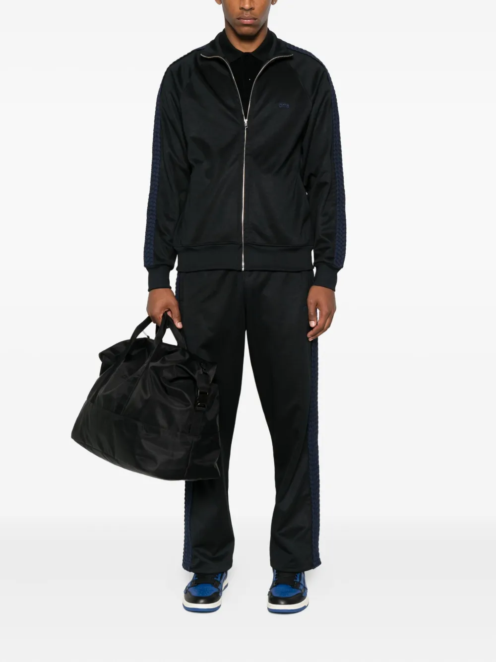 Arte Antwerp Panelled Zip-up Track Jacket In Black