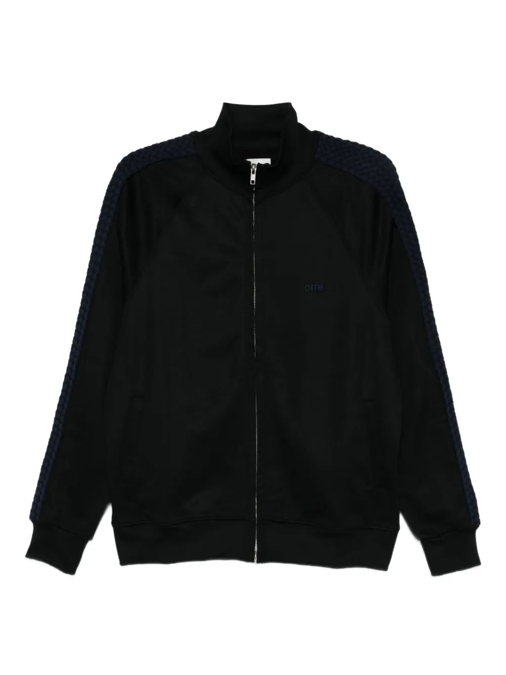 Arte Antwerp Panelled Zip-up Track Jacket In Black
