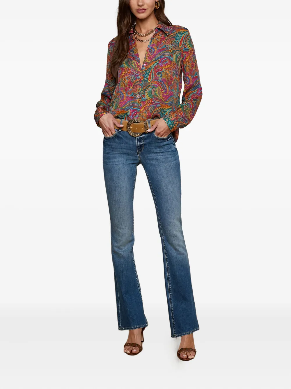 L'Agence Blouse met paisley-print - Roze