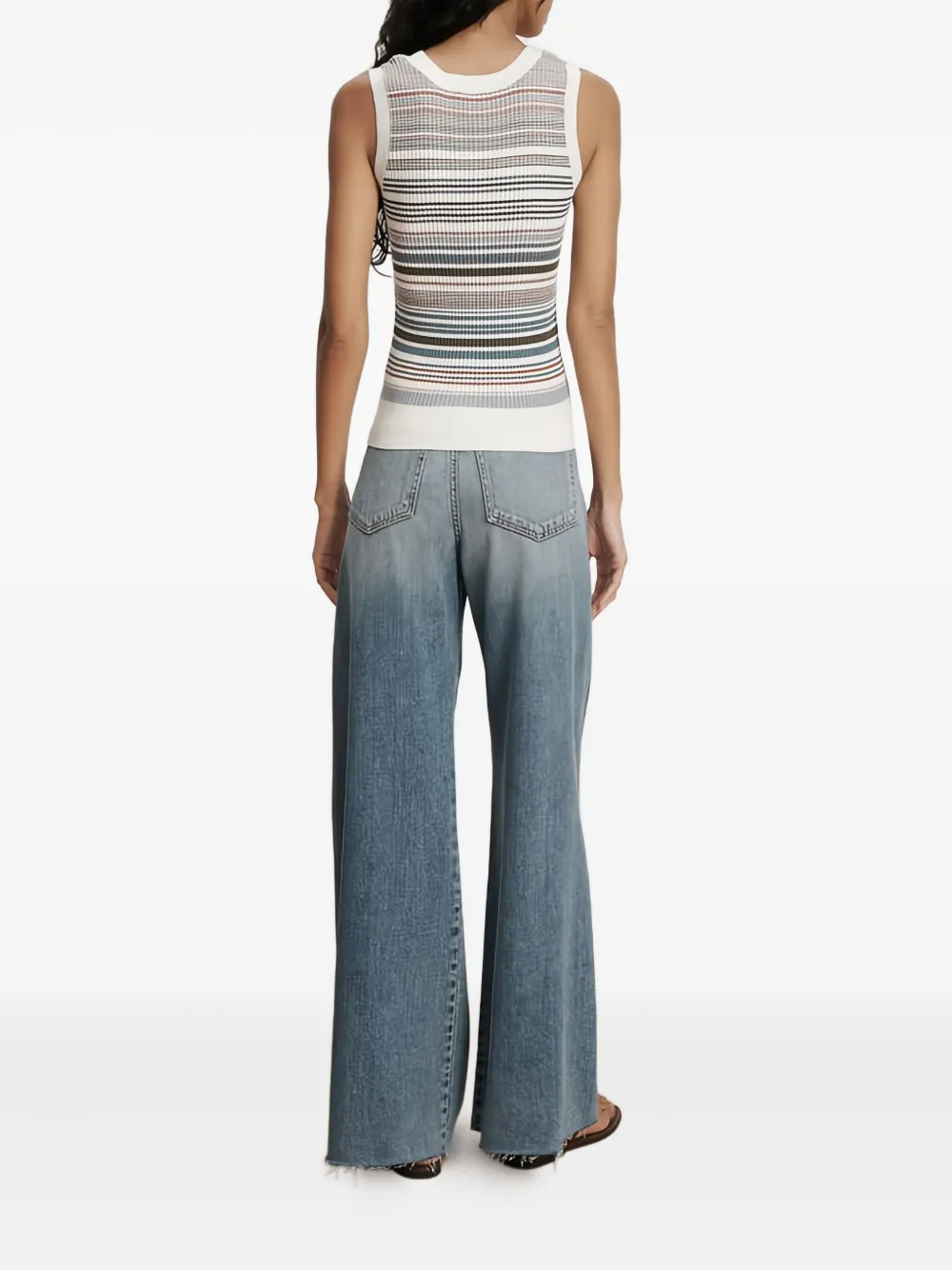 Veronica Beard Ezinna Stripe Knit Tank Top In Gray