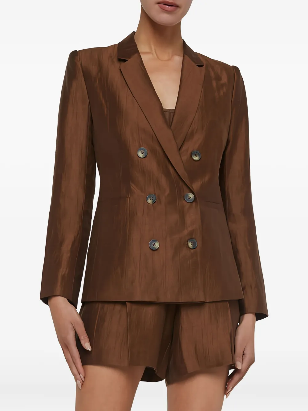 L'Agence double-breasted linen-blend blazer | Blazers | Image 2