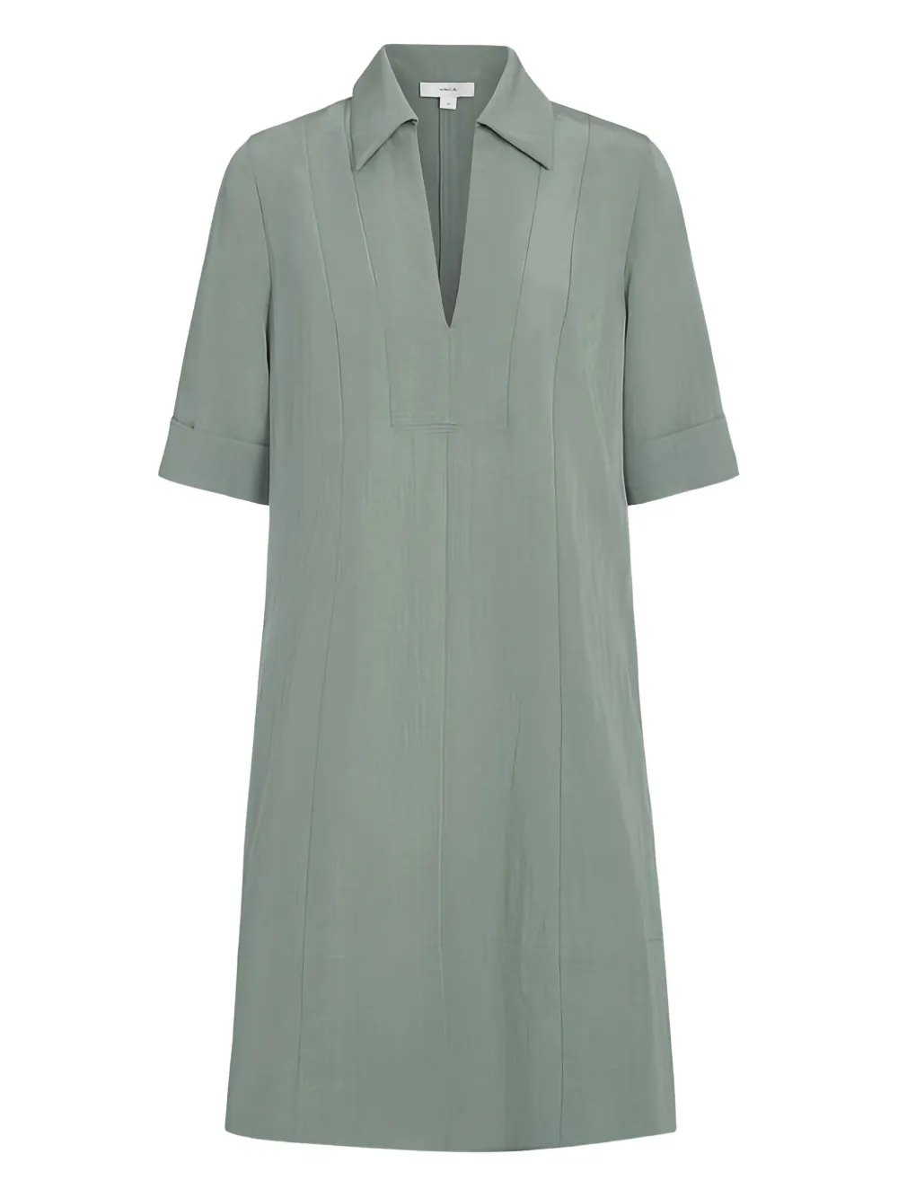 Vince Short Sleeve A Line Short Dress In Green