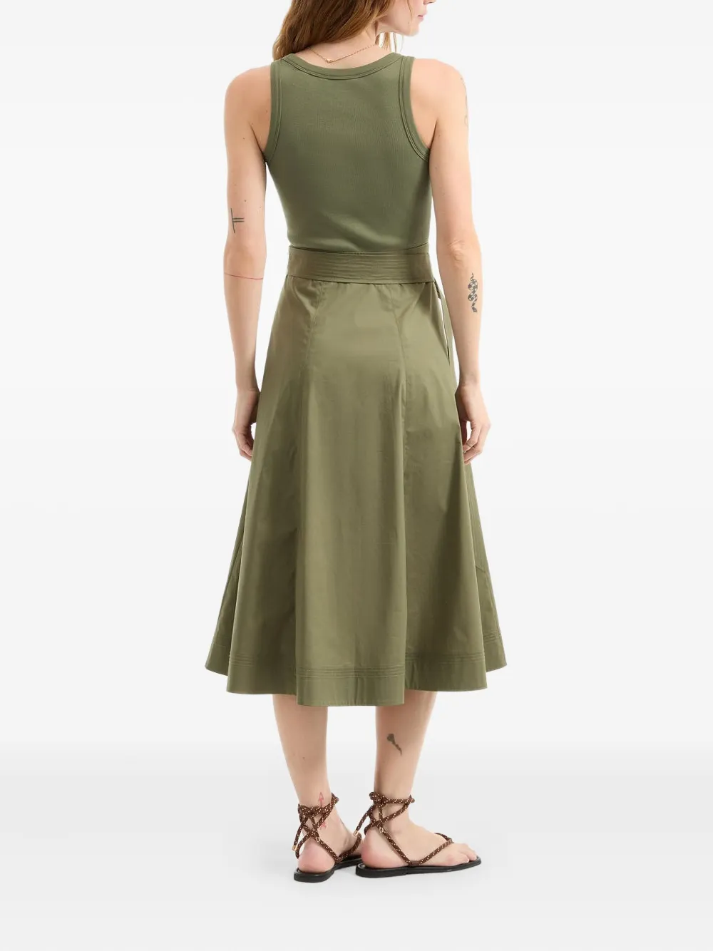 Veronica Beard Ennis midi-jurk met ceintuur Groen