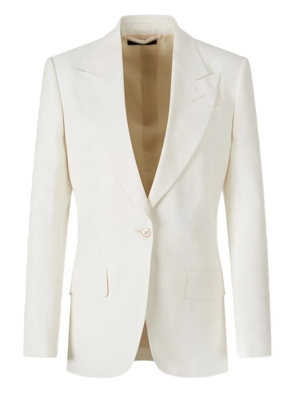 TOM FORD single-breasted twill blazer Beige