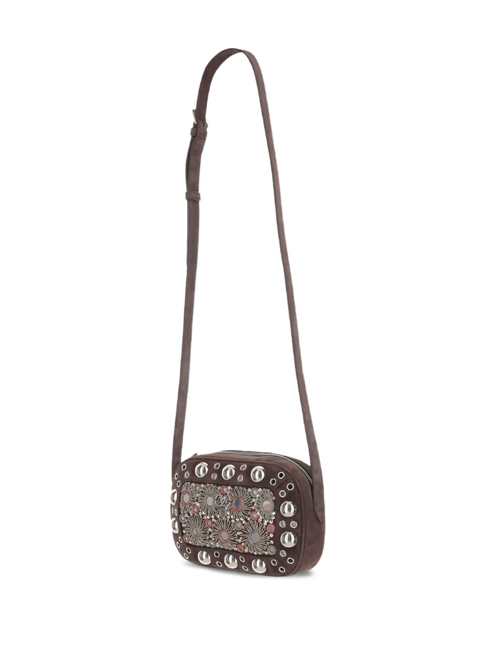 Valentino Garavani mirror-embellished stud-detailed shoulder bag Bruin