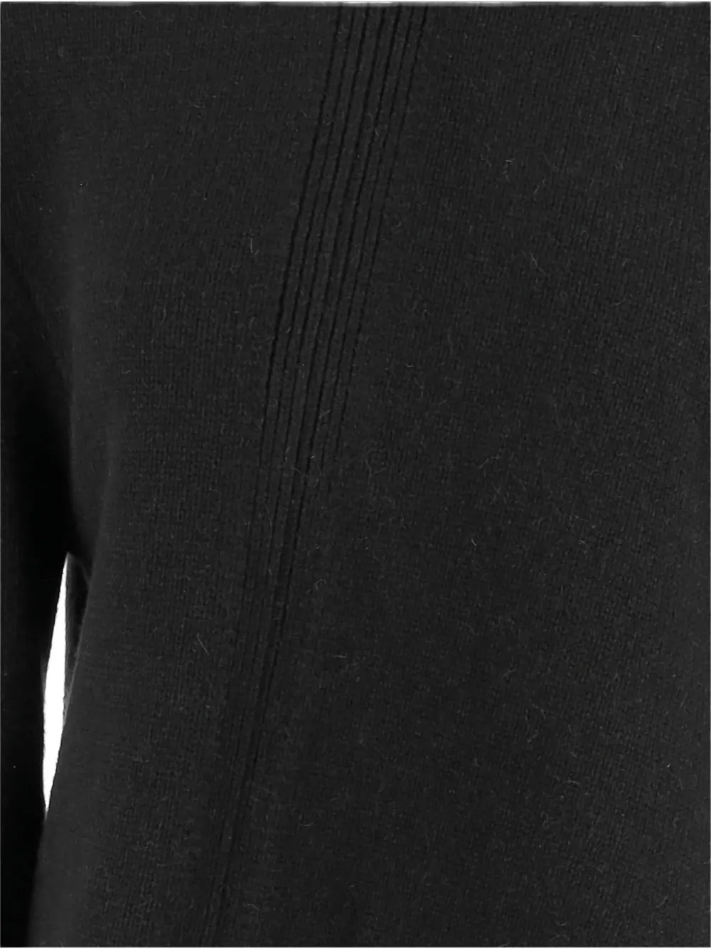 Jil Sander Asymmetrische geribbelde trui Zwart