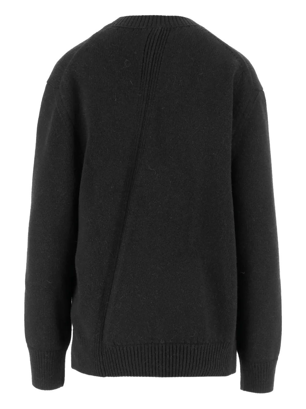 Jil Sander Asymmetrische geribbelde trui Zwart
