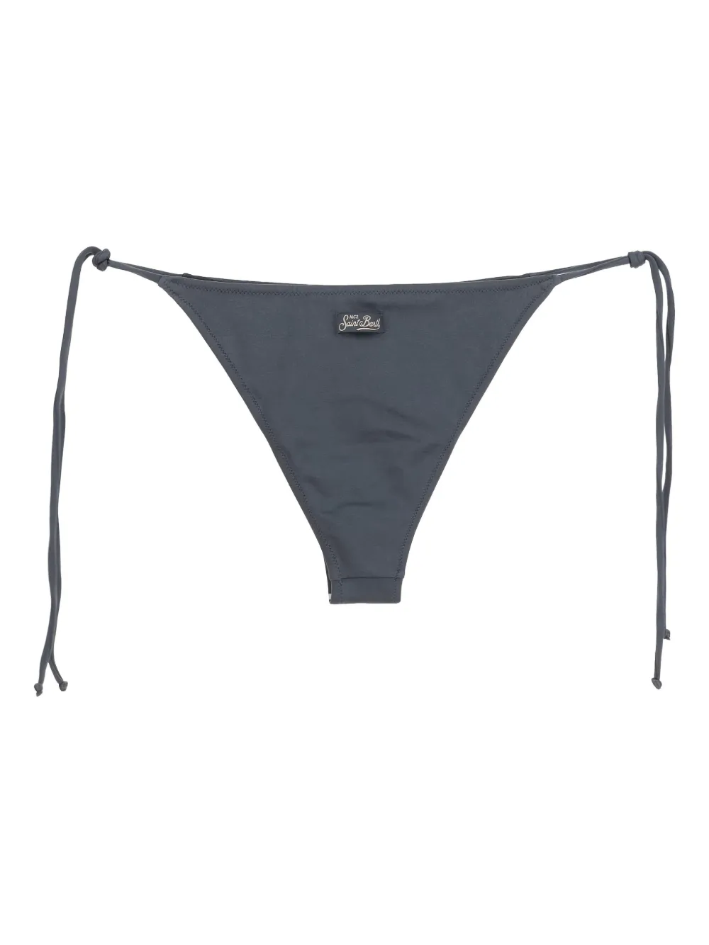 Mc2 Saint Barth Drawstring Logo Bikini Bottoms In Gray
