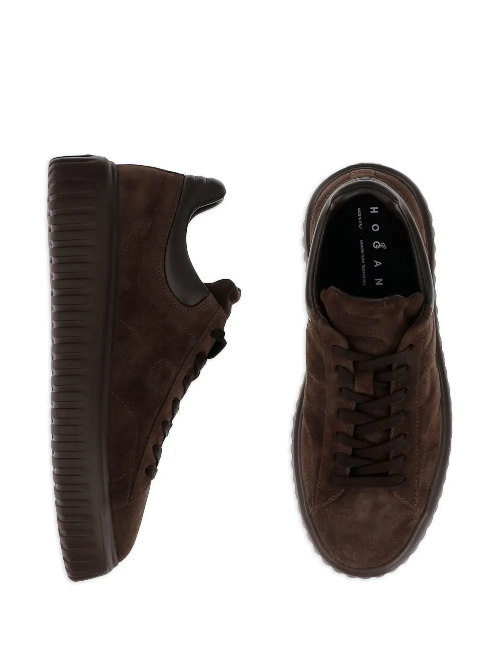 Hogan lace-up round-toe sneakers Brown