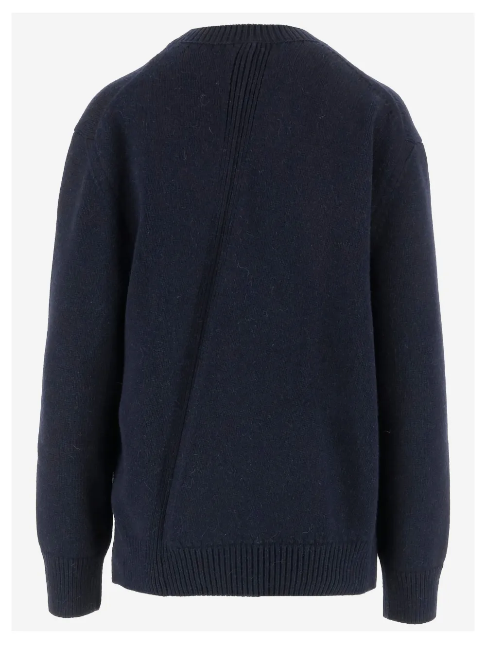 Jil Sander Asymmetrische geribbelde trui Blauw