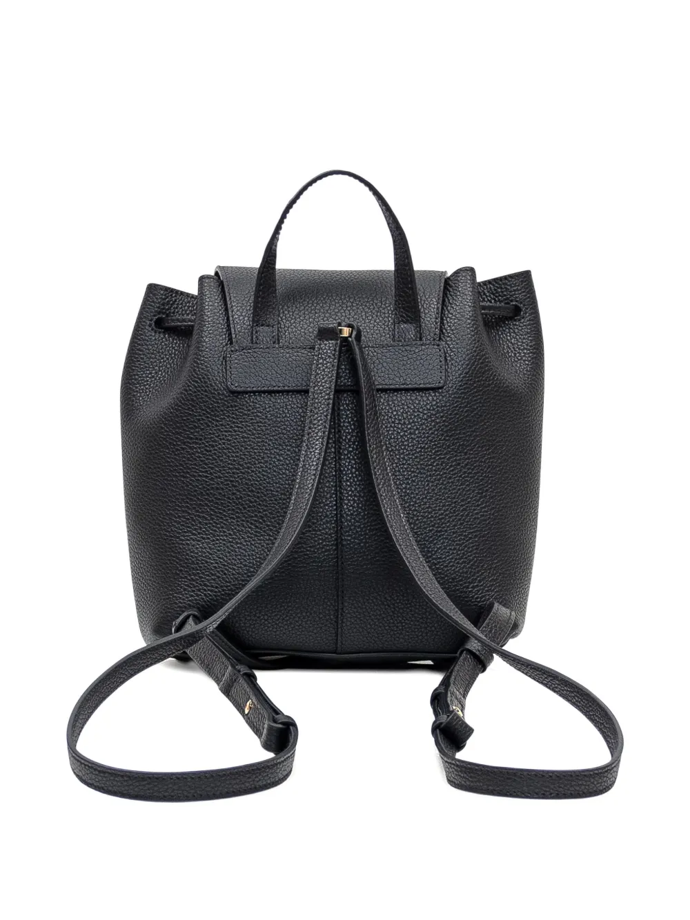 Ferragamo small flap-pockets leather backpack Zwart