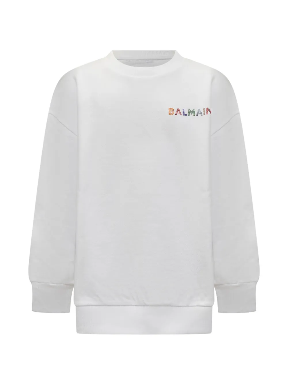 Balmain Kids Felpa con decorazione logo - Bianco