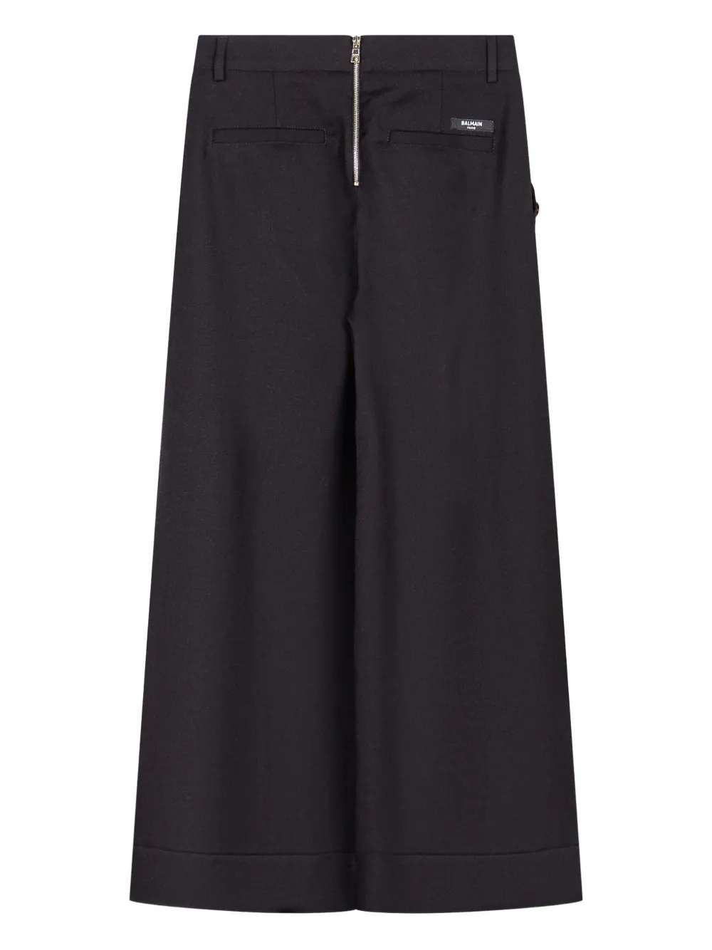 Balmain Gold-button Pleated Trousers In Black