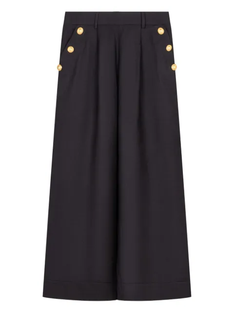 Balmain Kids gold-button pleated trousers