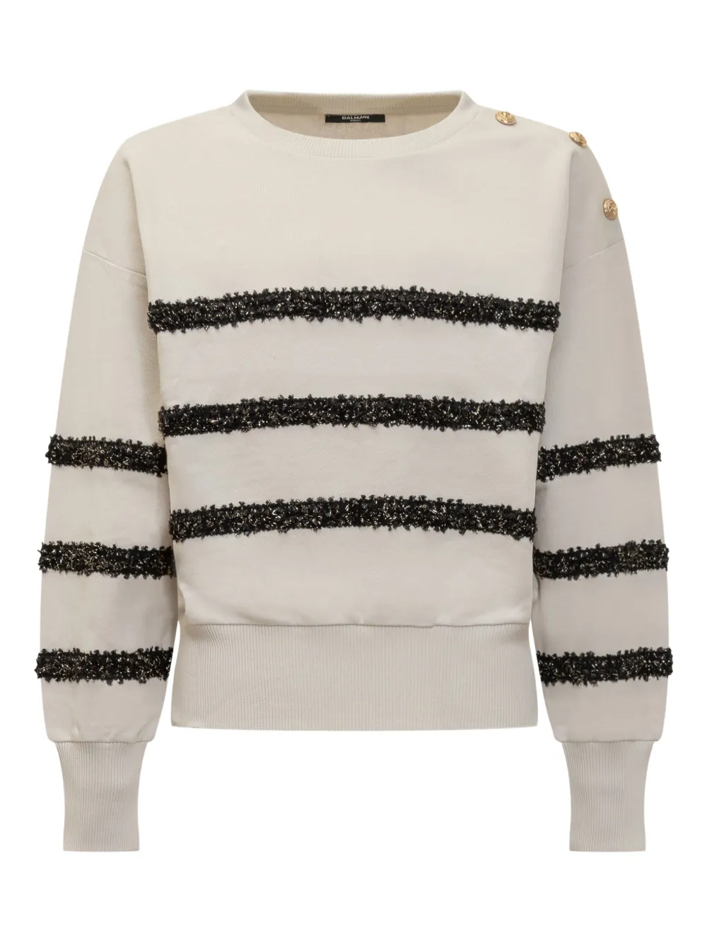 Balmain Kids Sweater verfraaid met streep Wit