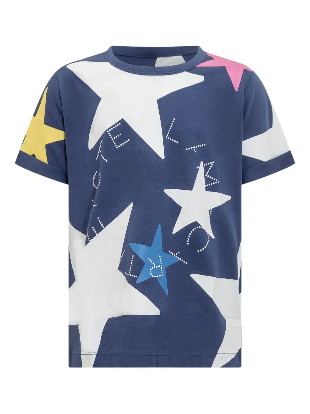 Stella McCartney Kids T-shirt met sterrenprint Blauw