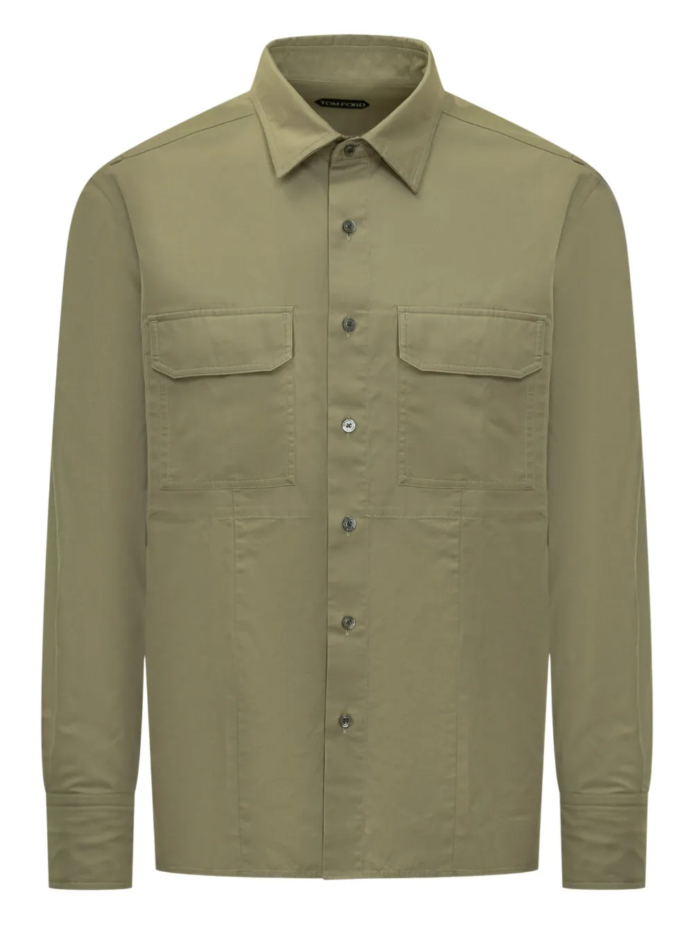 TOM FORD Overhemd met militaire zak Groen