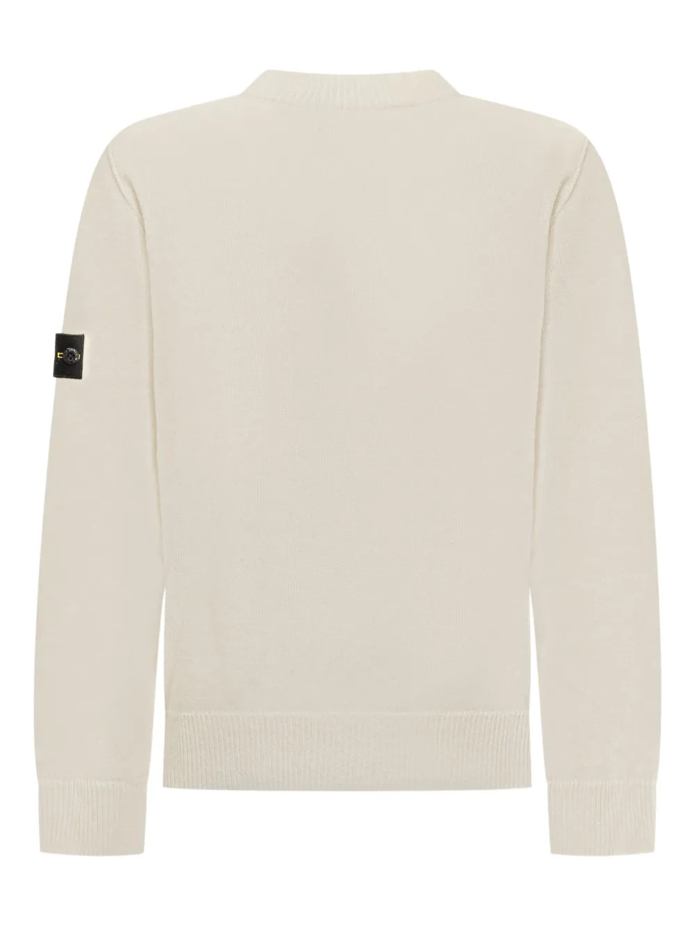Stone Island Junior crew neck patch sweater Wit