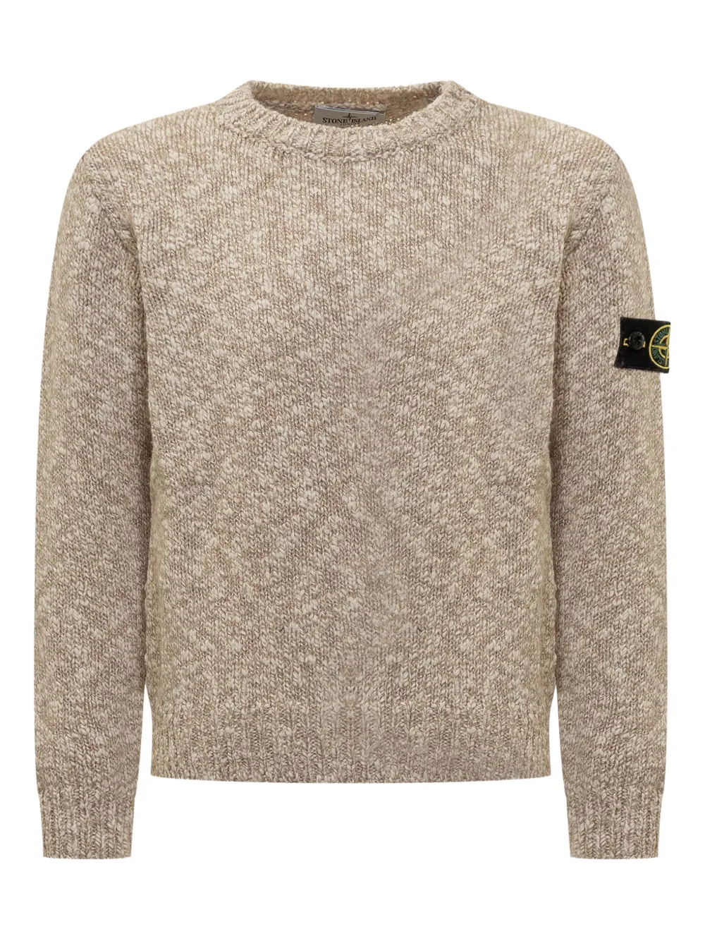 Stone Island Junior crew neck patch sweater Beige